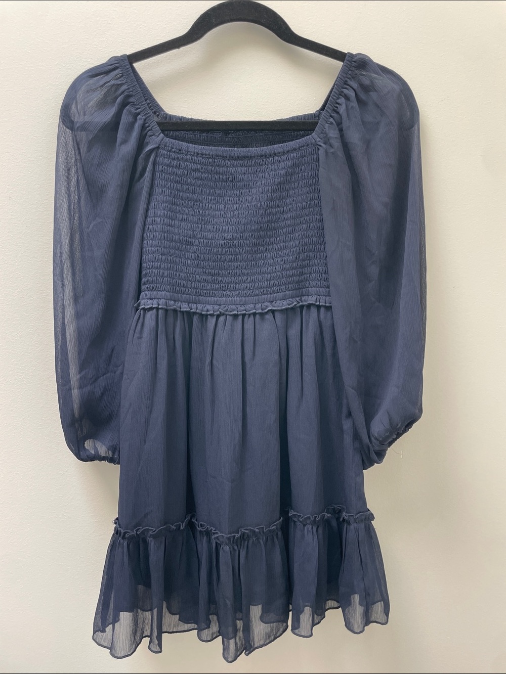 Katie J NYC Molly Peasant Dress Size XL/14 Navy